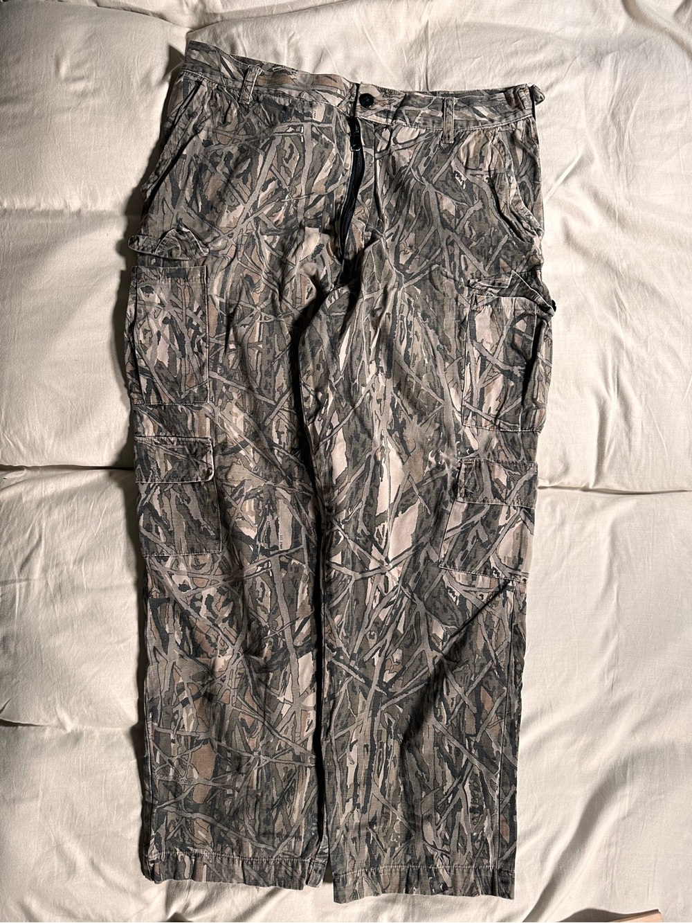 Avid Outdoor Brush Camo Cargo Pants Retro Y2K Large 34x28 Olive Baggy Hunting